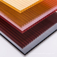 Roofing Resin Dark Brown Tined Polycarbonate Sheet Hollow Transparent